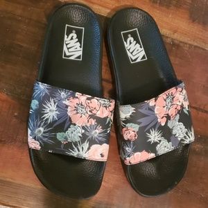 vans floral slides